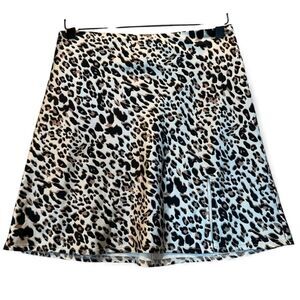 Princess Polly Leopard Satin Mini Skirt Yates Cheetah Print Size 4